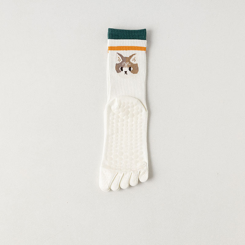 Cartoon 5-Finger-Socken Beige