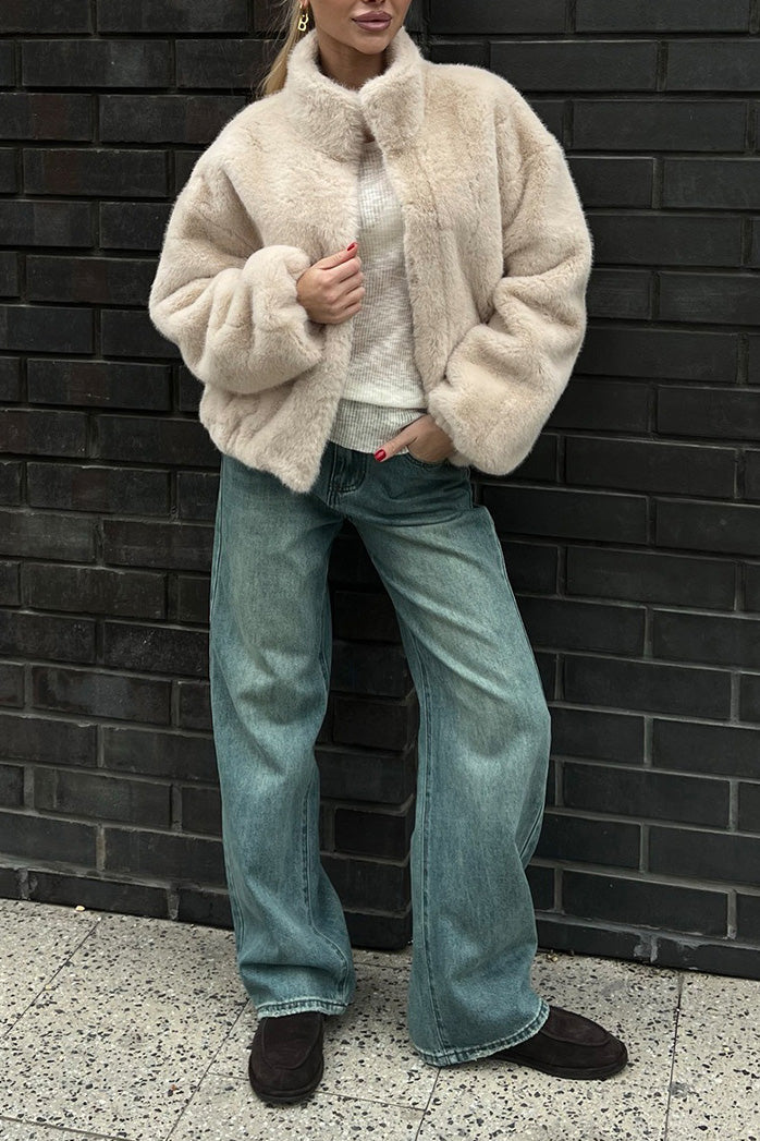 Transylvania Fall Stand collar short plush coat