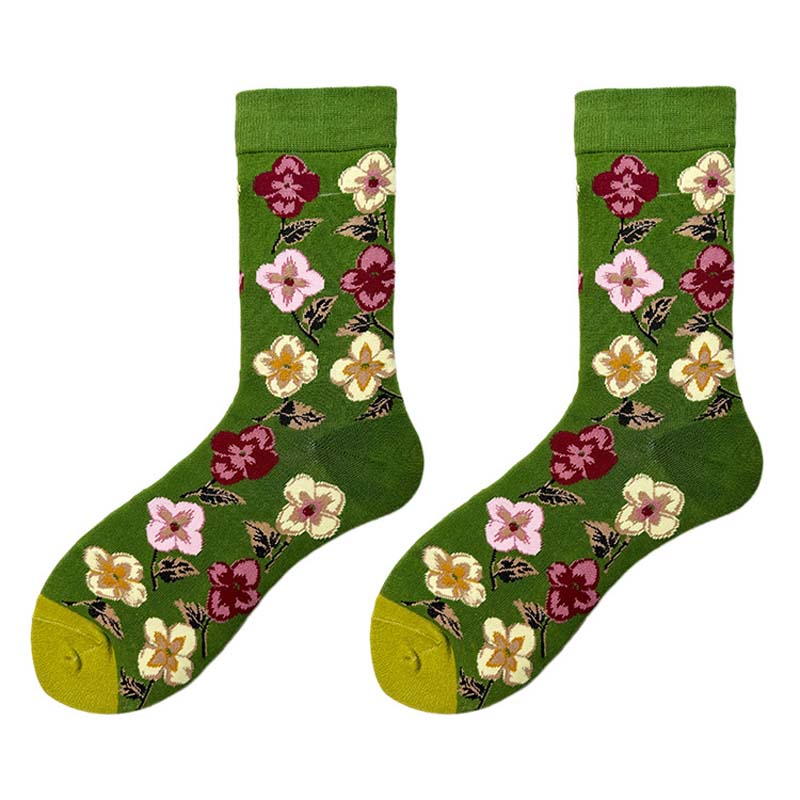 Vintage Blumensocken Grün