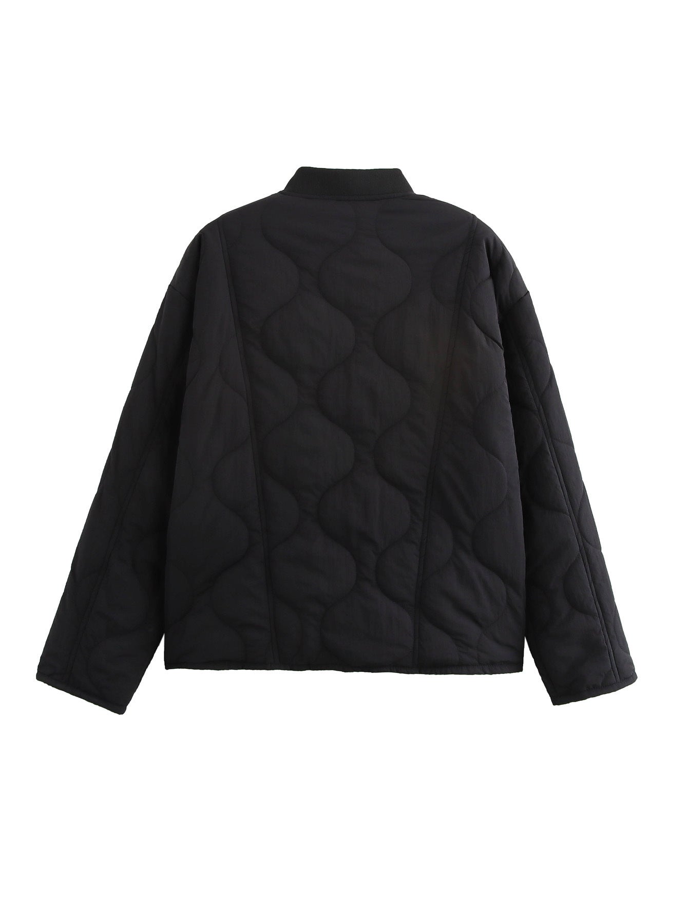 Leopard lining quilted buttons padded jacket