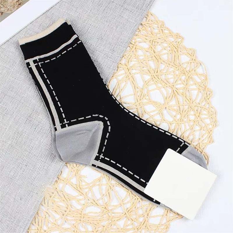 Lässige Farbblocksocken Schwarz