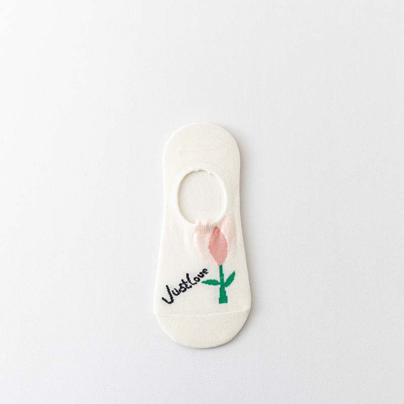 Lässige Blumensocken Weiß 3