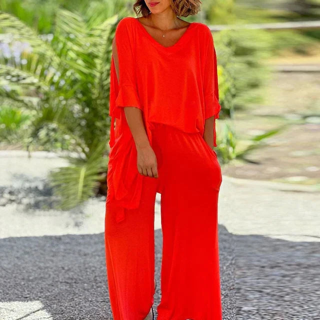 Black V-neck set - Julia