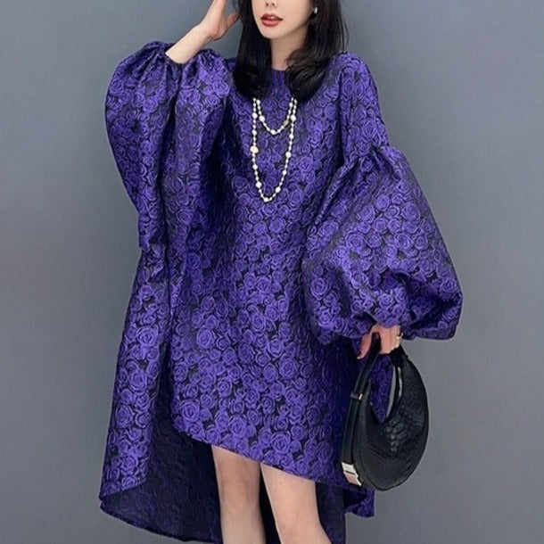 Rund Hals Temperament Fledermaus-Ärmel Kleid