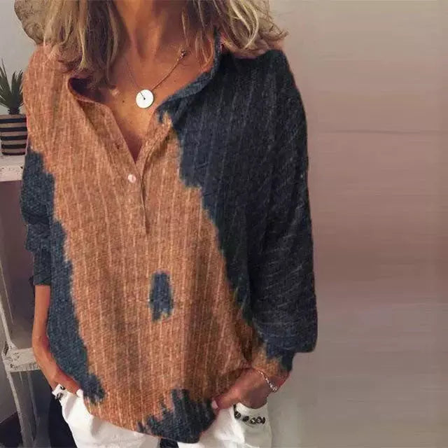 Vintage Bluse In Kontrastfarbe