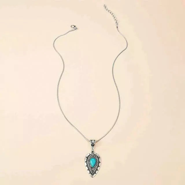 Vintage Wassertropfen Anhänger Halskette