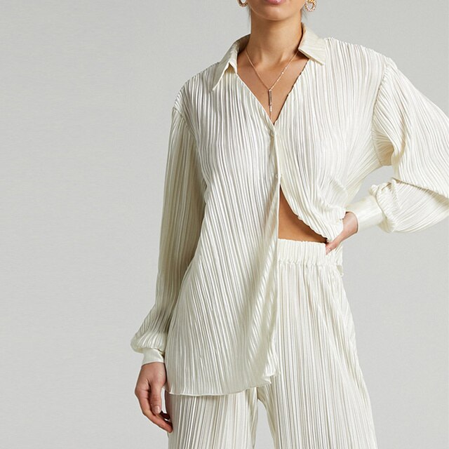 Fiona - Orange pleated set