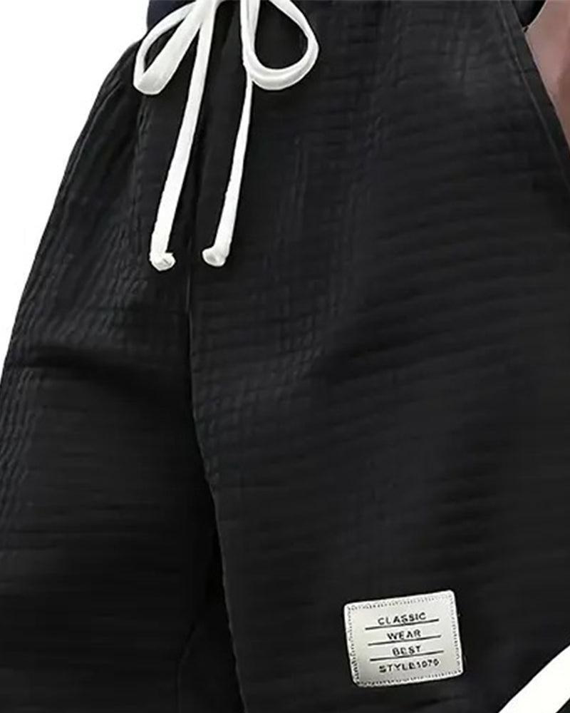 Shorts Waffelstruktur Kordelzug