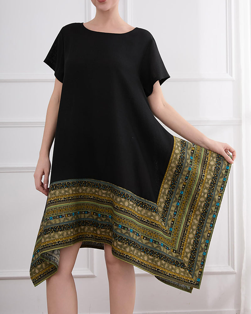 Kleid Bohemian Asymmetrischer Saum