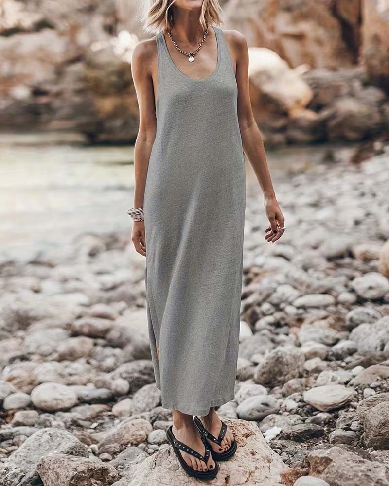 Kleid Slim Fit Und Bequem Ärmellos