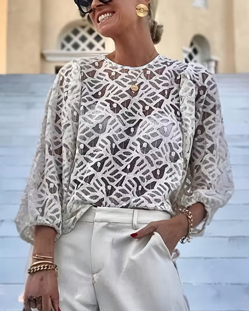 Bluse Spitze Schleifen Design