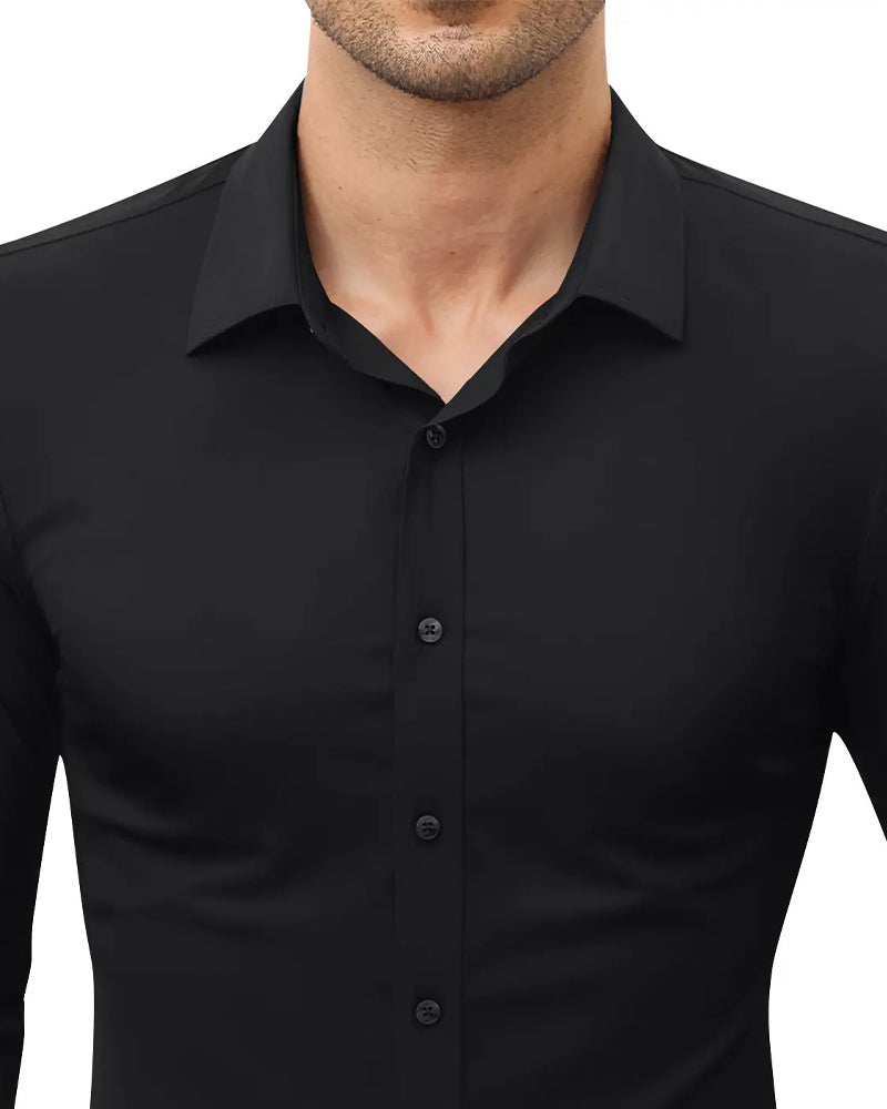 Herren Hemd Slim Fit Langarm Kleid