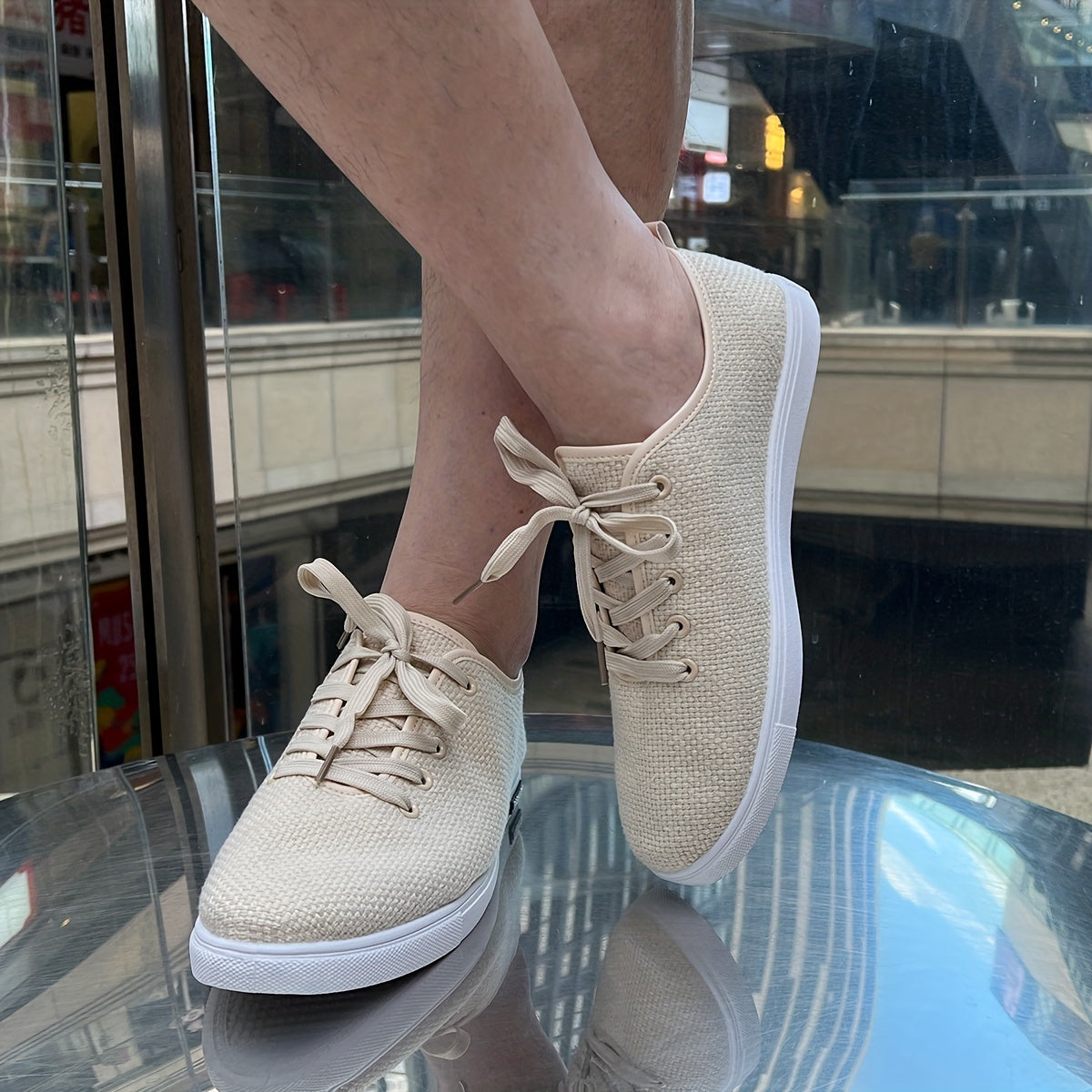 Beige sneakers for men - Leo