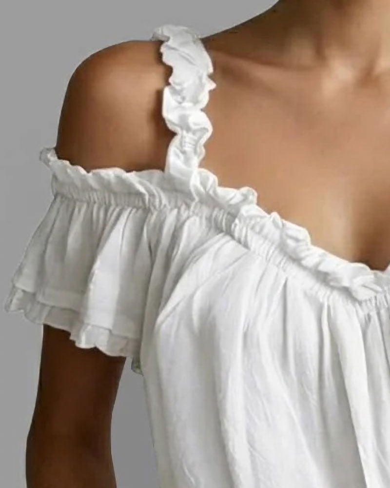 Bluse Rüsche Off-Shoulder Top