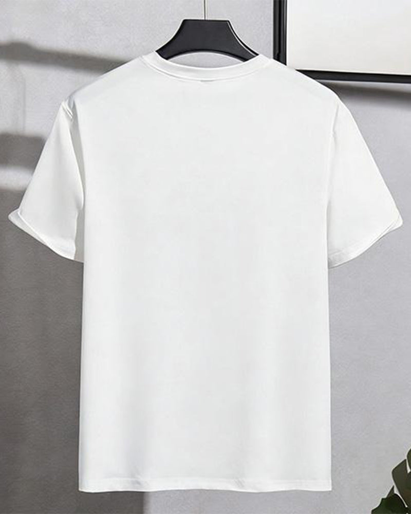 Herren T-Shirt Baumwolle Buchstabenprint