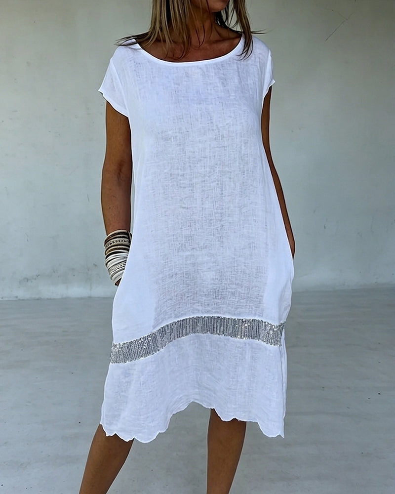 Kleid Rundhals Kurzarm