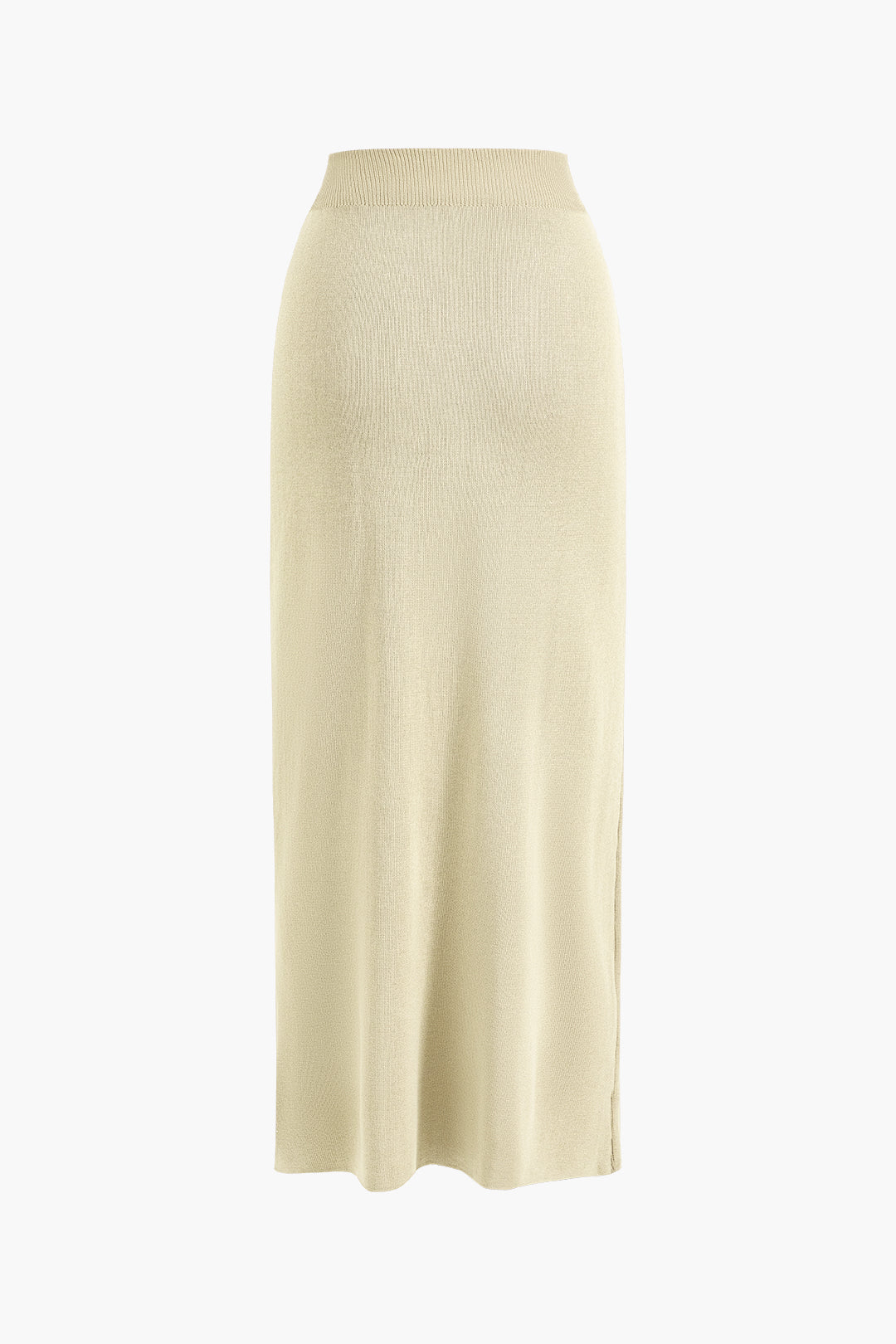 Einfarbiges Vintage Crop Top mit Knopfleiste und Maxirock Set