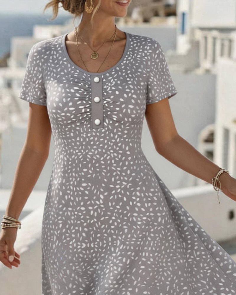 Kleid Tupfen Knopf
