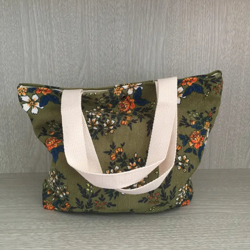 Vintage-Tasche Mit Blumendruck Grün 2