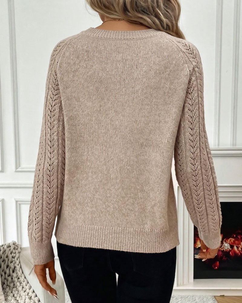 Pullover Rundhals Ausgeschnitten Mode