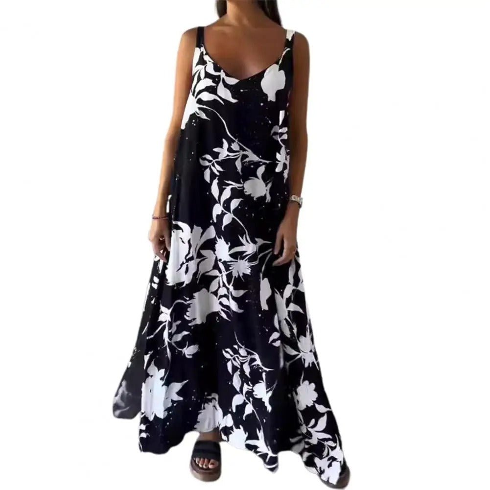 White floral maxi dress - Laura