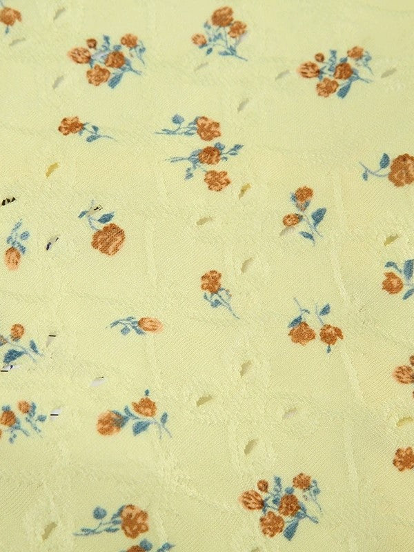 Gul Y2K Print Back Cutout Lace Up Cami Topp