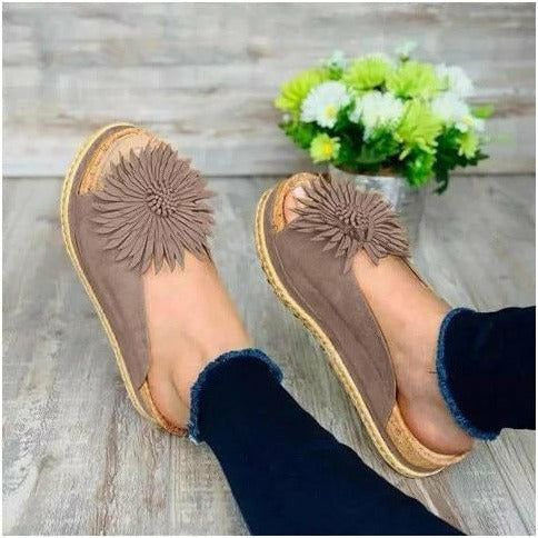 Böhmische Hausschuhe Mit Blumendekor Khaki