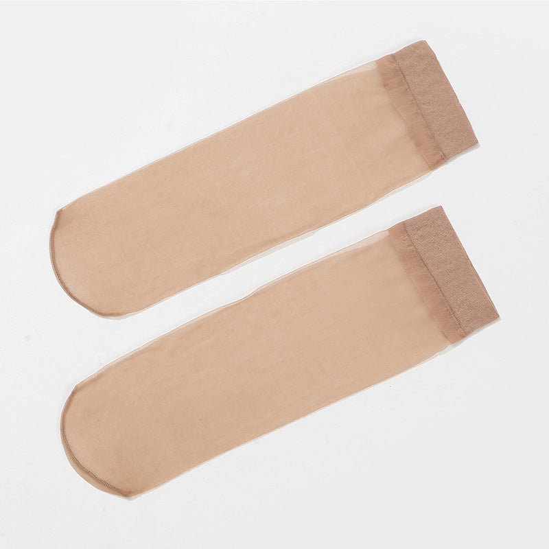 Damen transparenter Kristall Seide Socken 29 # Hautfarbe(5 Paare)