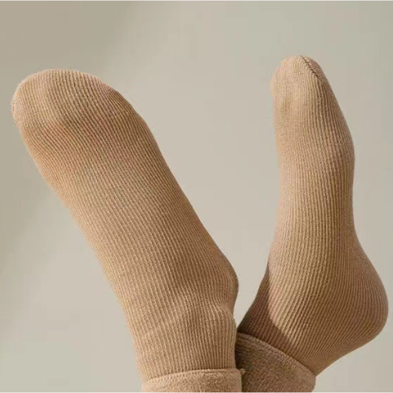 🧦Dicke, warme Socken in Einfarbe bis zur Wade für Frauen(3 Paar)