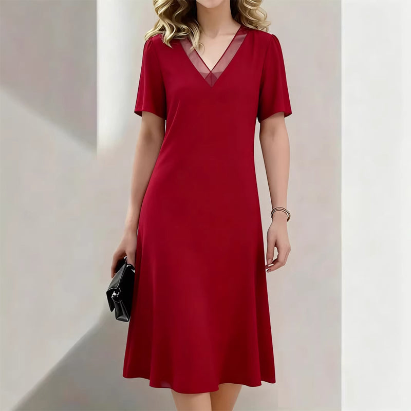 ⏳Limitiertes 50 % Rabatt⏰Elegantes Netzkleid mit V-Ausschnitt für Damen❤️👗