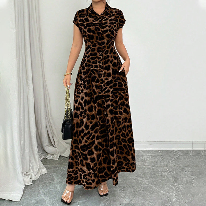 đđ 50% RABATT! Elegantes Damen-Kleid mit Leopardenprint & Reverskragen â Stilvoll, figurbetont & perfekt fĂźr BĂźro, Dinner & besondere Anlässe â¨