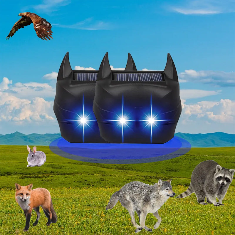 💥 50% korting! 🔴 Solar dierafweerder – houdt reeen, wasberen, honden & katten weg. Simuleert rode vlam ’s nachts. Dekking 100 m hoog, 200 m breed. IP44 ☀️