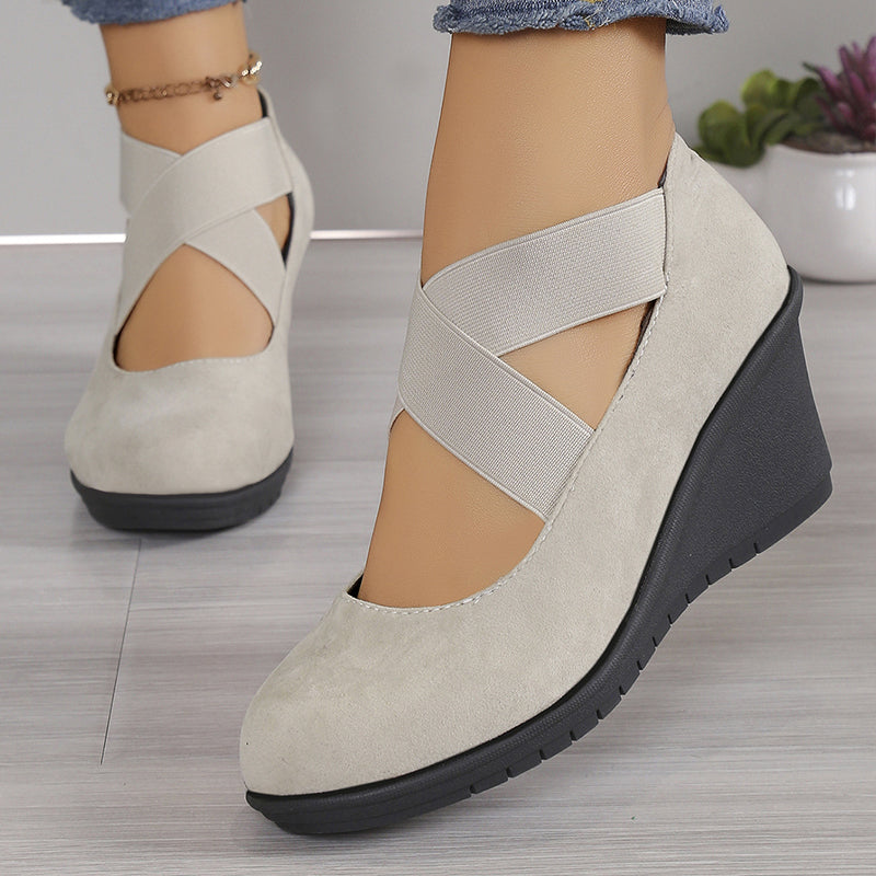 Damen Keilballerinas, Slip-On Komfortschuhe