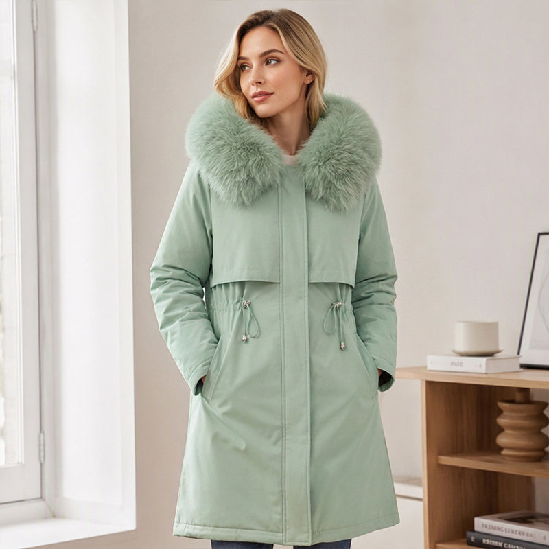 Warme Damen-Winterjacke in mittellanger Länge