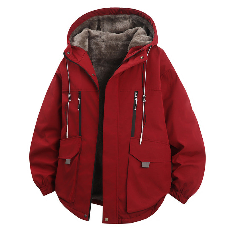 Herzlichkeit Herren Winterparka mit Kapuze und Plüschfutter