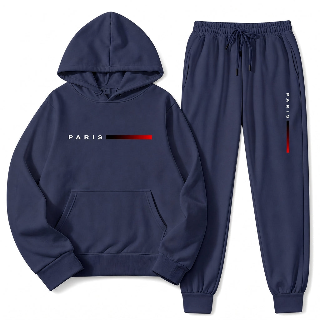 🌊Winter-Sale: 50% Rabatt + Gratis Versand!🌊 Herren-Loose-Fit-Sweatshirt mit Buchstabendruck und langer Hose, Trainingsanzug-Set