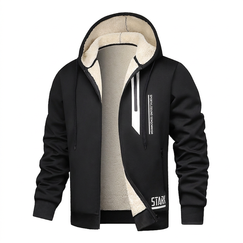 Warm gefütterte Kapuzenjacke für Herren für den Winter