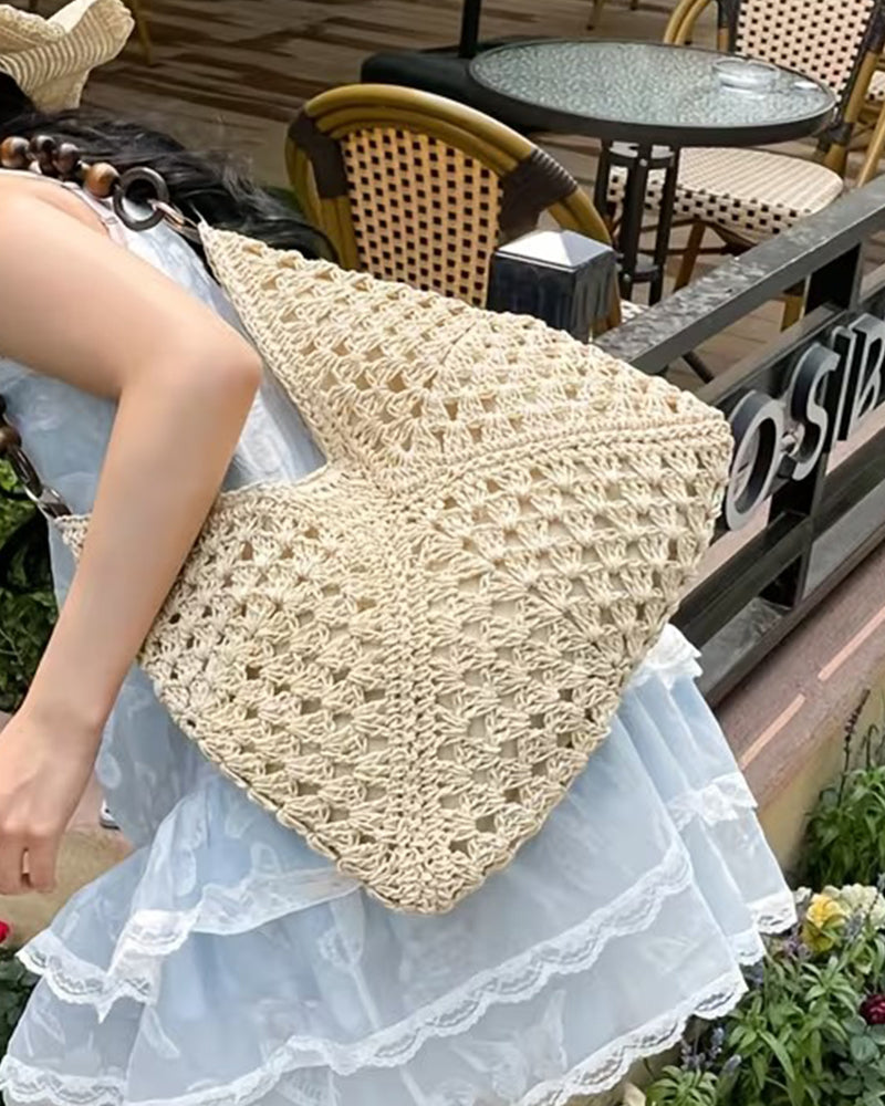 Tasche Ein Schulter Stroh