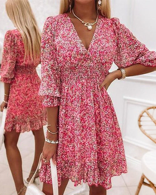 Sofia Summer Dream - Pink Floral Wrap Dress