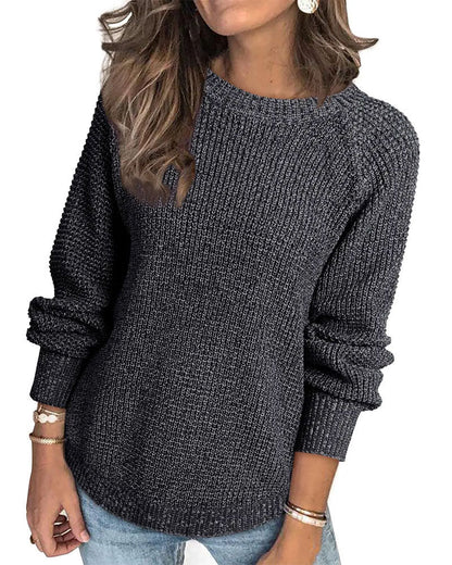 Langärmeliger Rundhals-Pullover