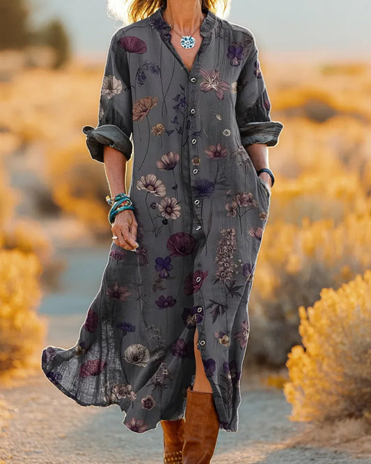 Kleid Blumenmuster Hemd