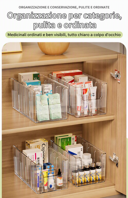 🔥Transparenter, teleskopischer Medikamentenhalter – ausziehbar, perfekt zum Aufräumen Ihres Schranks 💊🗄️