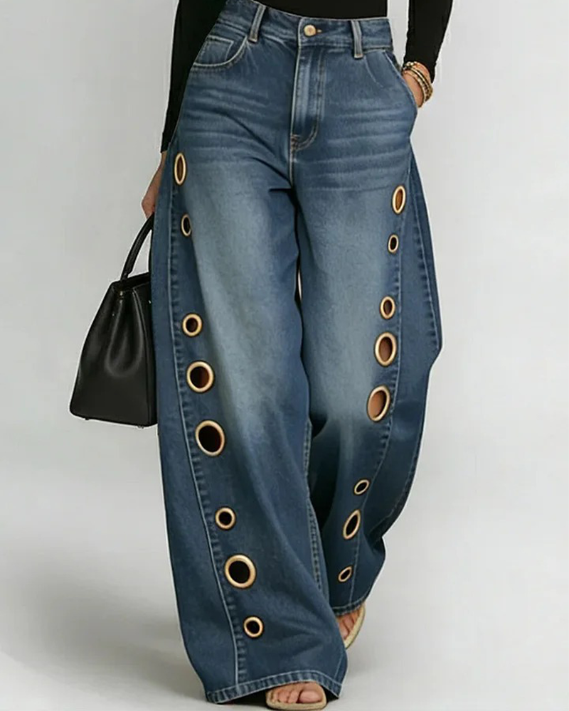 Jeans High Waist weites Bein