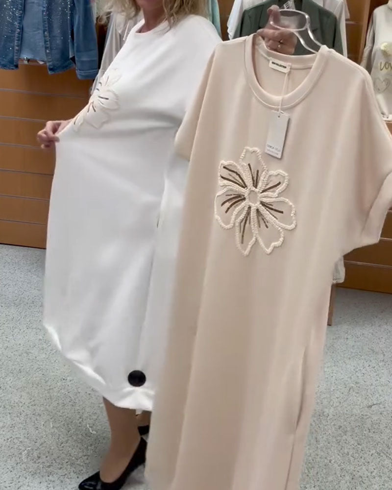 Kleid Paillette Bestickt Lässig