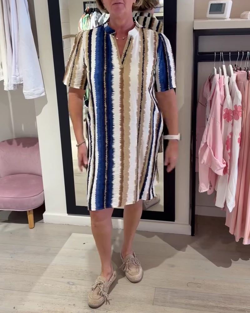 Kleid Farbverlauf Streifen Muster Etuikleid