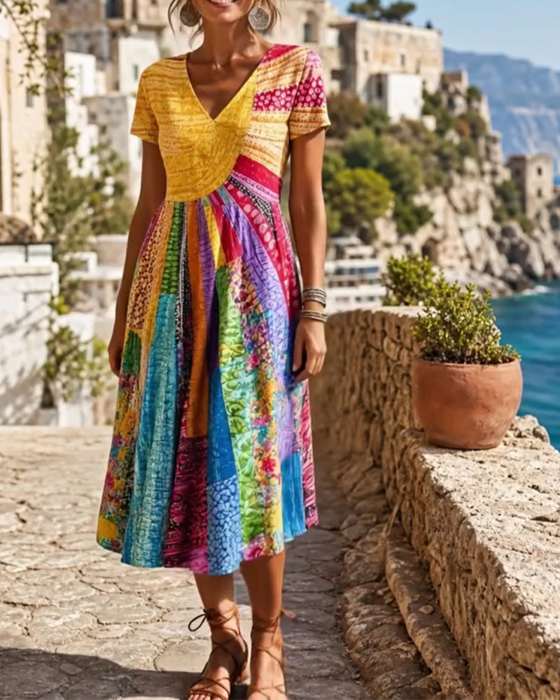 Kleid Bunt Lässig Trendy