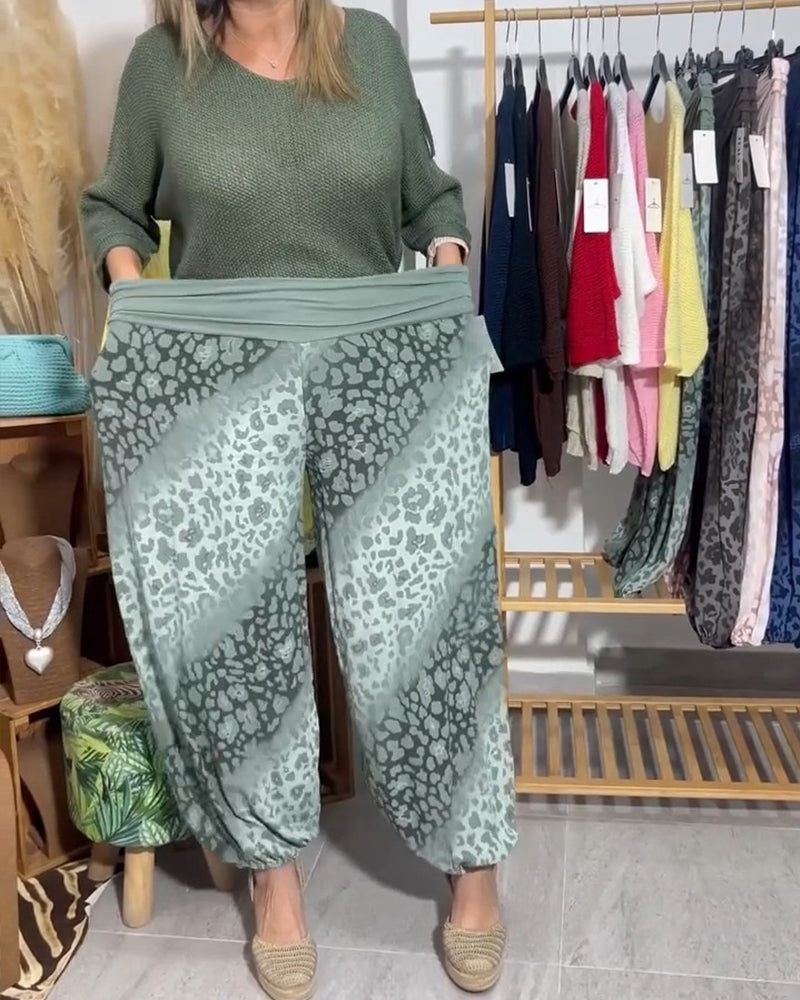 Hose Farbverlauf Leopardenprint Harem