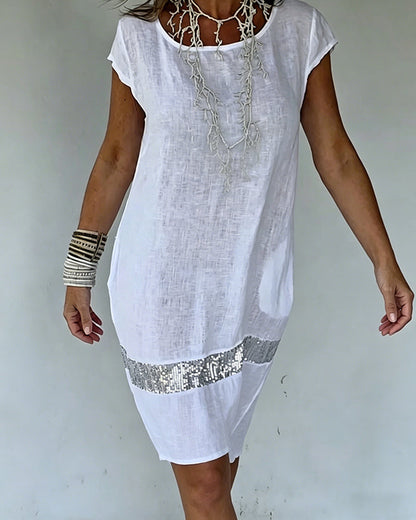 Kleid Rundhals Kurzarm