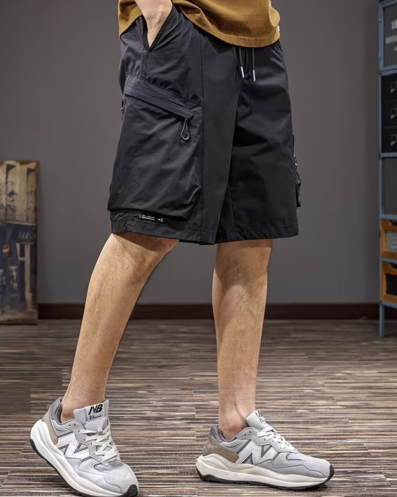 Herren Bermuda Hose Kordelzug Einfarbig Lässig