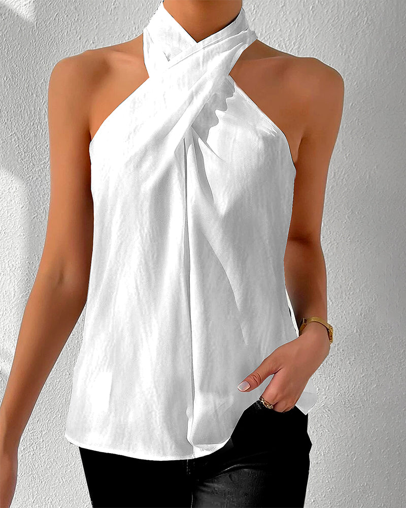 Tank Top Mode Halter Einfarbig
